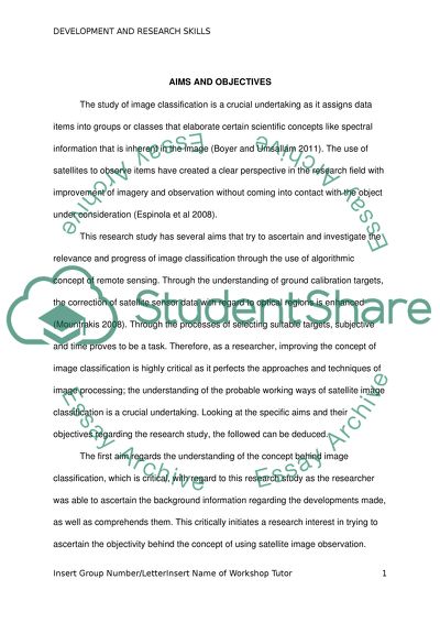 Development and Research Skills: A Dissertation on Satellite image Classification