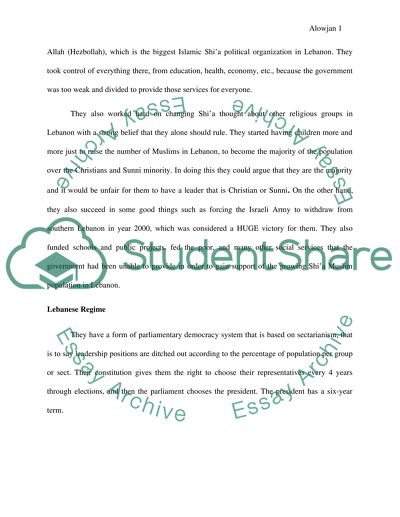 How religious conflict lead to the weakness of government in Lebanon