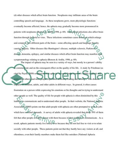 Aphasia and Its Impact on an Individuals Ability to Communicate