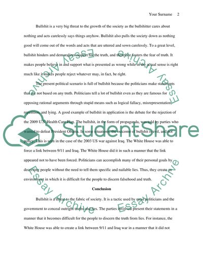 Effects of Bullshit on Society