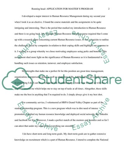 Industrial Relations and Human Resources Masters Program Personal Statement