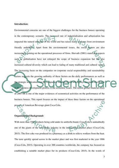 Coca-Cola Operational Analysis