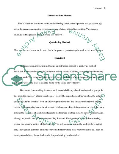 Methods of Instruction