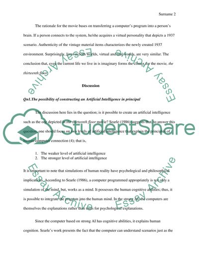 Philosophical Interpretation of the Movie The Thirteenth Floor