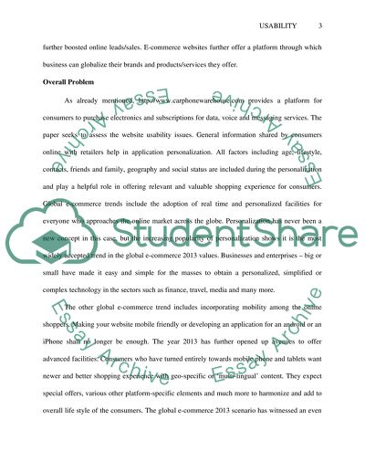 Usability evaluation of the website