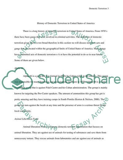 Definition of Domestic Terrorism