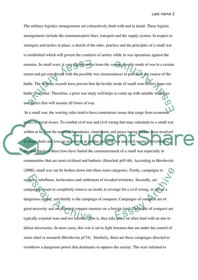 Small War In The Context Of Law Empire