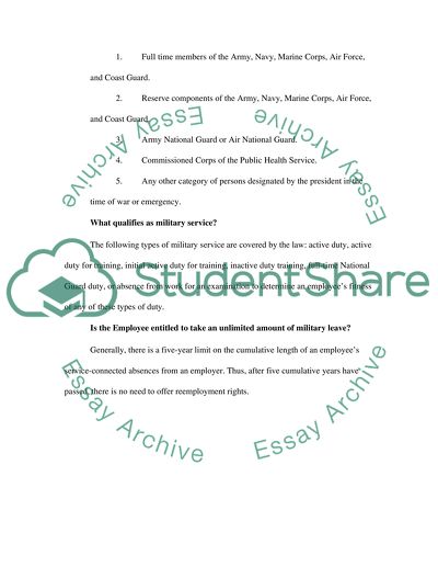 Uniformed Services Employment and Reemployment Rights