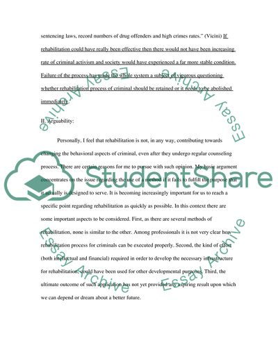 Rehabilitation - Opposing Viewpoint