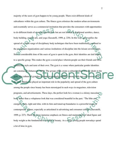 The Possible Consequences of the Aerobics Culture and the Bodybuilding Culture