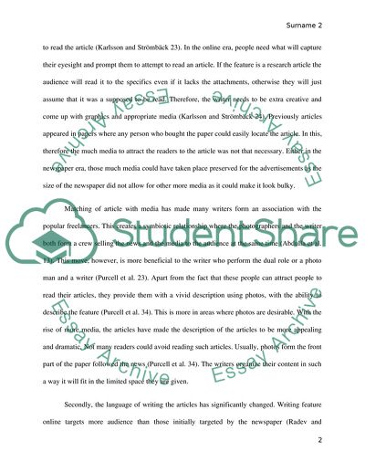 Changes in Future Writing as Journalism Goes Online