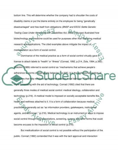 Essay on medicalization