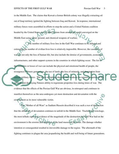 Effect of the First Gulf War on the Gulf Area