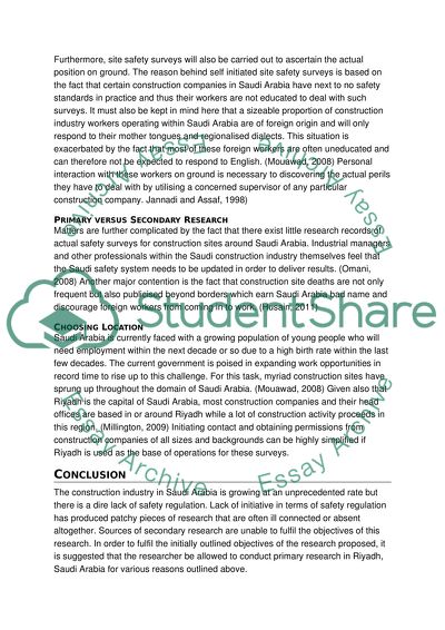 Health and Safety Management on Construction Sites in Saudi Arabia