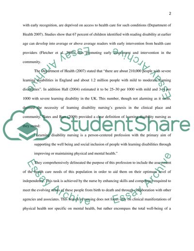 Community Learning Disability Nursing