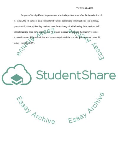 What Are the Differences Between School Performance, Operation and Challenges Before and After the P1 Status