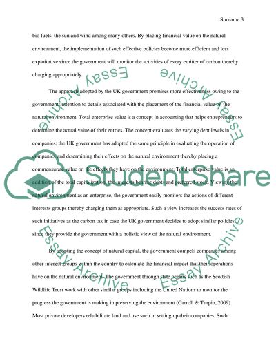 Placing a Financial Value on the Natural Environment