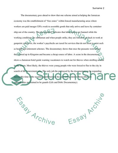 Analysis of Life and Debt Documentary