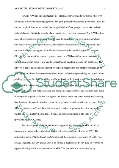 APN Professional Development Plan