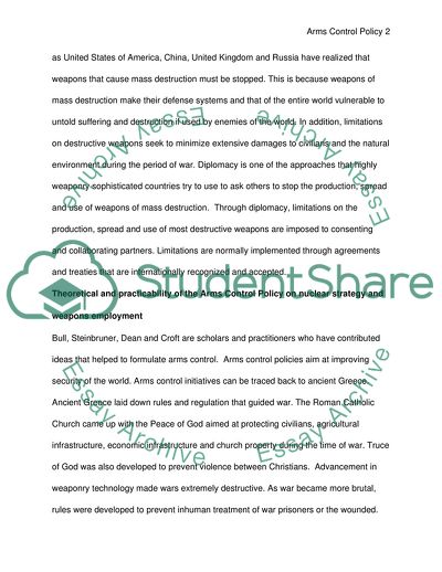 The USA Science and Technology Arms Control Policy