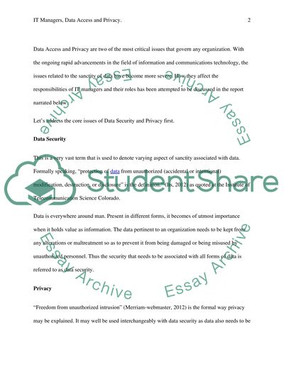 IT Managers, Data Access and Privacy