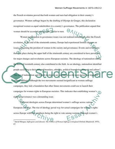 Women Suffrage Movements