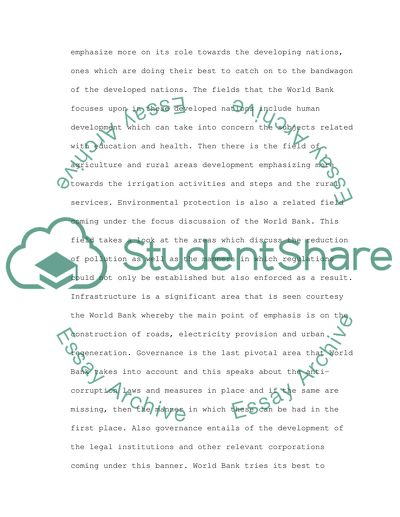 The Role of the World Bank in a Global Economy