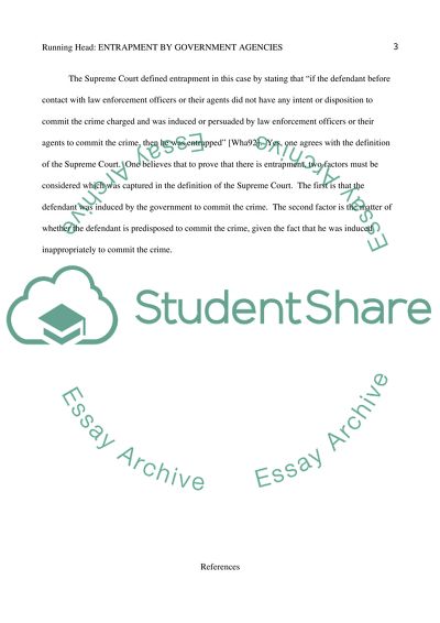 Entrapment by Government Agents