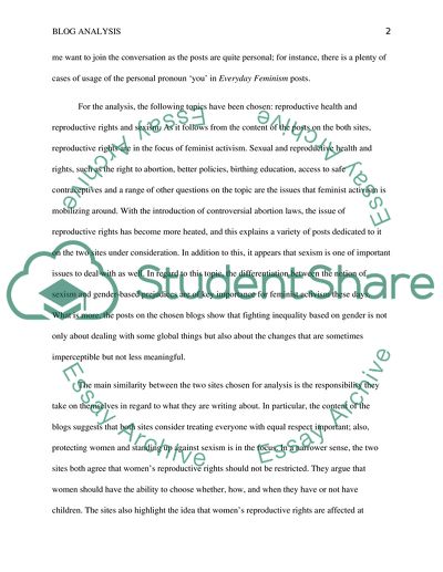 Feminism Blog Analysis