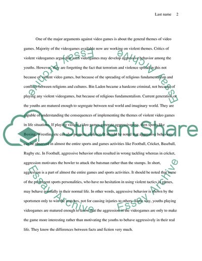 Video Games and Behavioral Violence among Youths