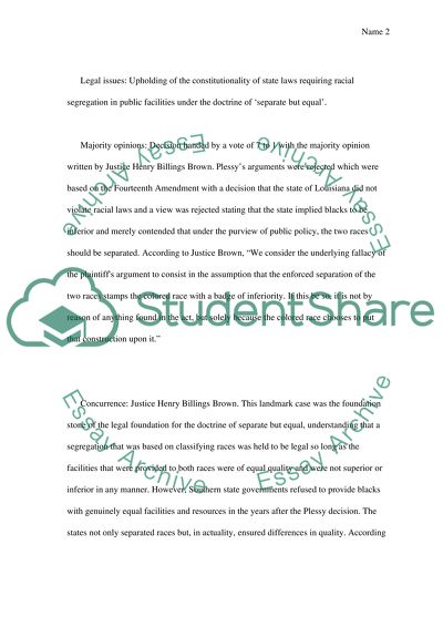 U.S. landmark case of Plessy v. Ferguson