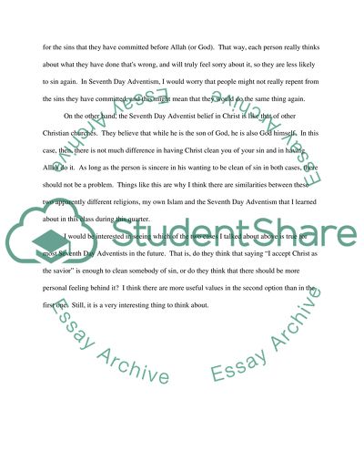 The Seventh Day Adventism