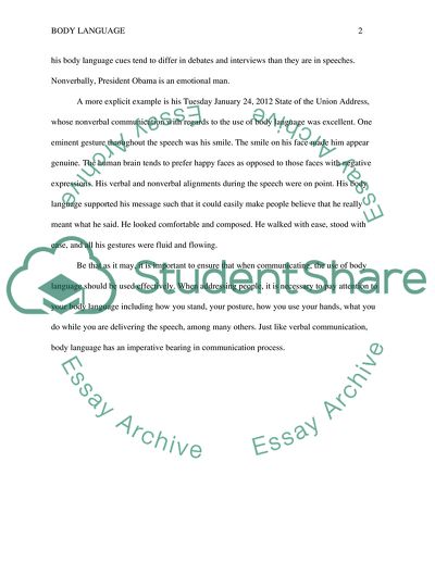 Analysis of Body Language