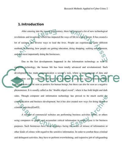 Research Methods Applied to Cyber Crime