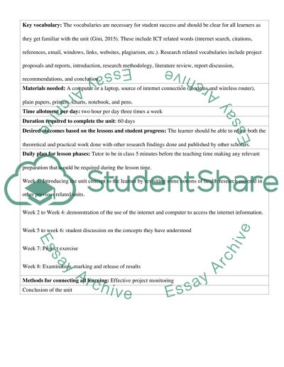 Unit Outline: Information Communication Technology and Research