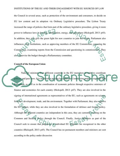 EU Institutions and their Engagement with EU Sources of Law