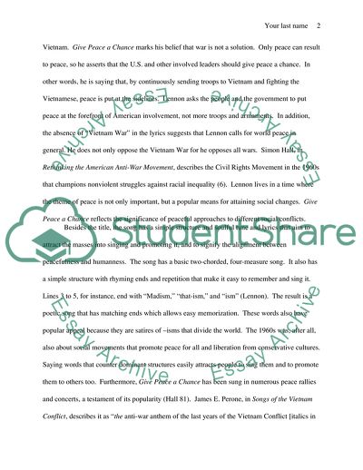 The Song Give Peace a Chance by John Lennon