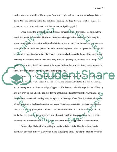 A Critical Analysis of Kevin Costners Speech