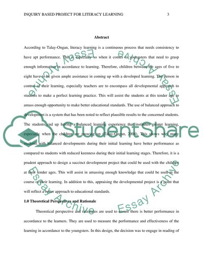 Inquiry-Based Project for Literacy Learning