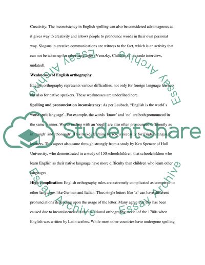 Strengths and Weaknesses of English Orthography