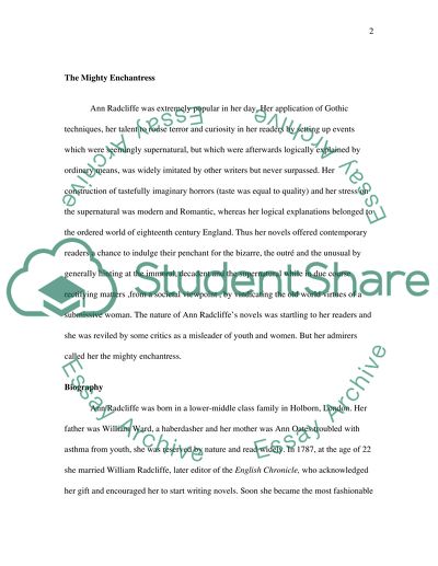 How Did Ann Radcliffes Life and Character Affect Her Works