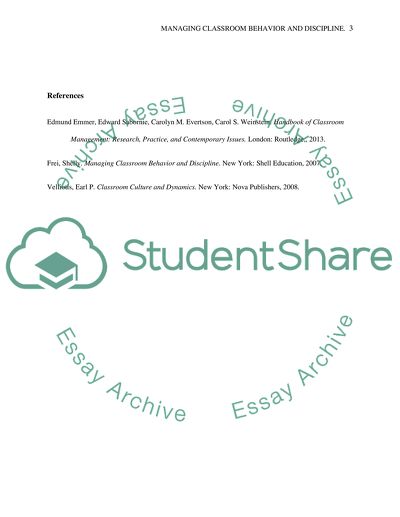 Managing Classroom Behavior and Discipline