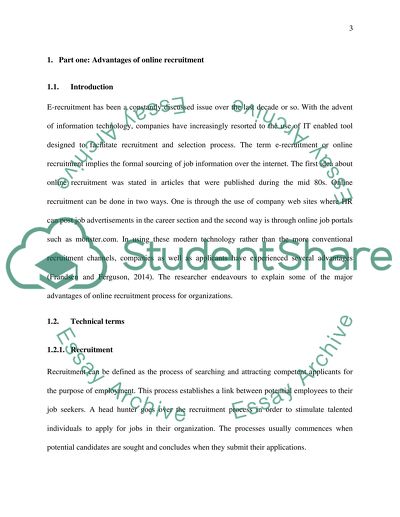 Advantages of Online Recruitment