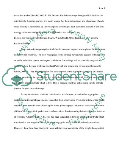 Ways Parts Ltd Could Transfer Its Business into the Brazilian Market