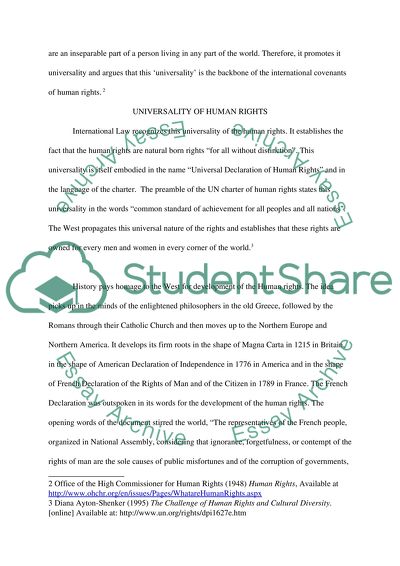 Universality of Human Rights