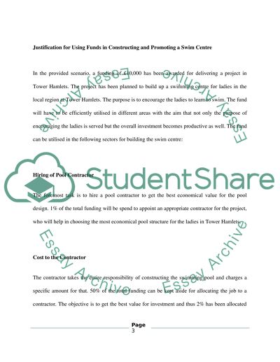 Justification for Using Funds in Constructing