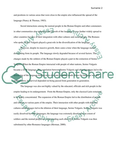 Endangered language.-----sermo vulgaris