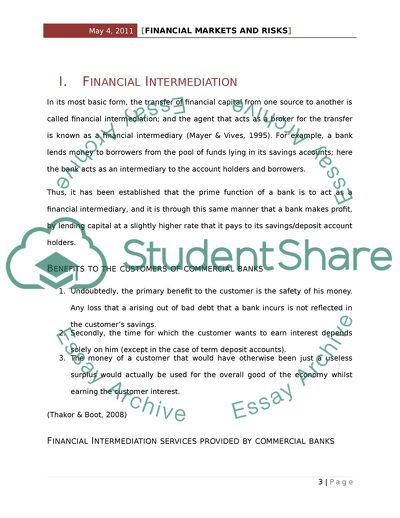 Financial Markets and Risks