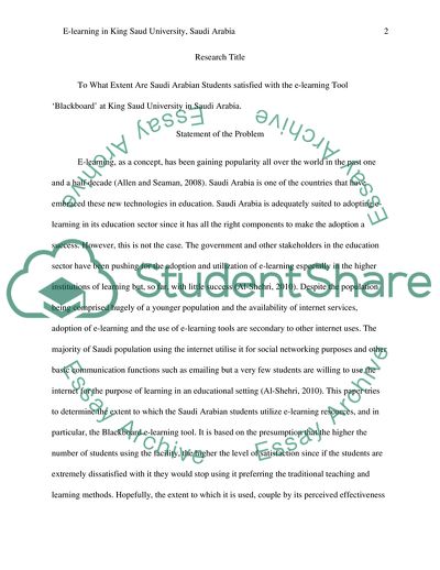 To What Extent Are Saudi Arabian Students Satisfied with the E-Learning Tool Blackboard