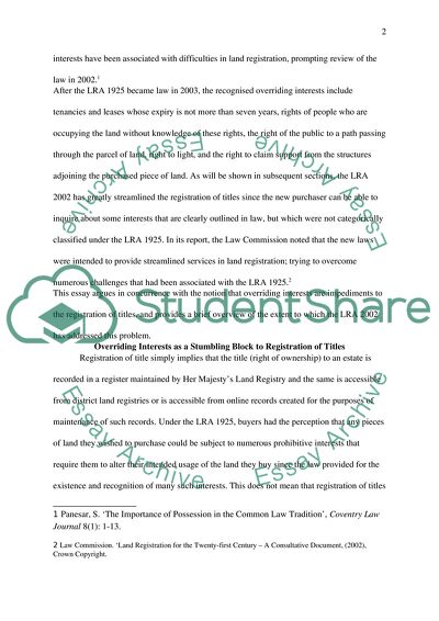 The Land Registration Act 2002
